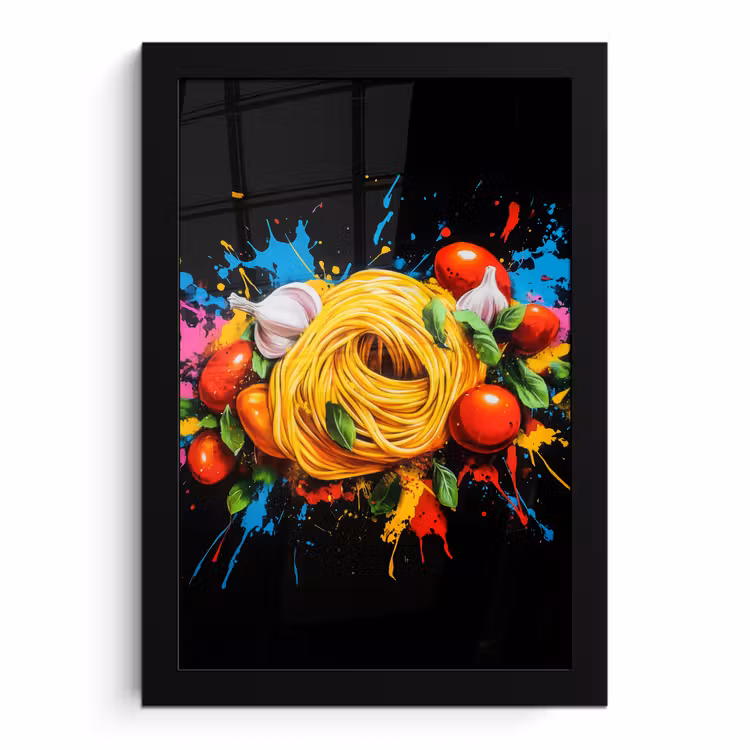 Bilder mit Rahmen - Spaghetti - Graffiti - Farbe - Bunt - Lebensmittel - Modern — 1