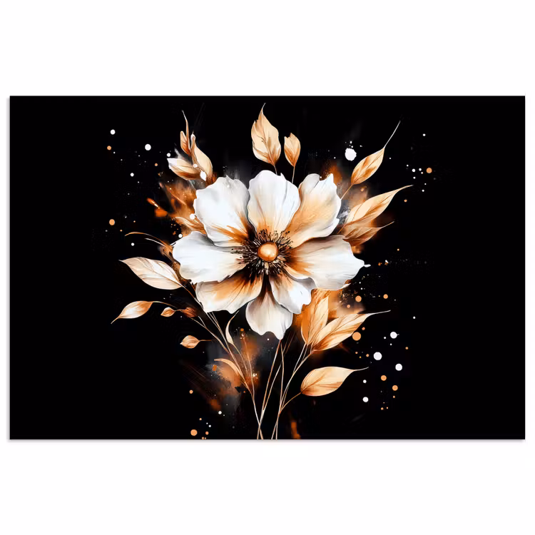 Poster - Blume - Farbe - Gold - Graffiti - Modern — 1