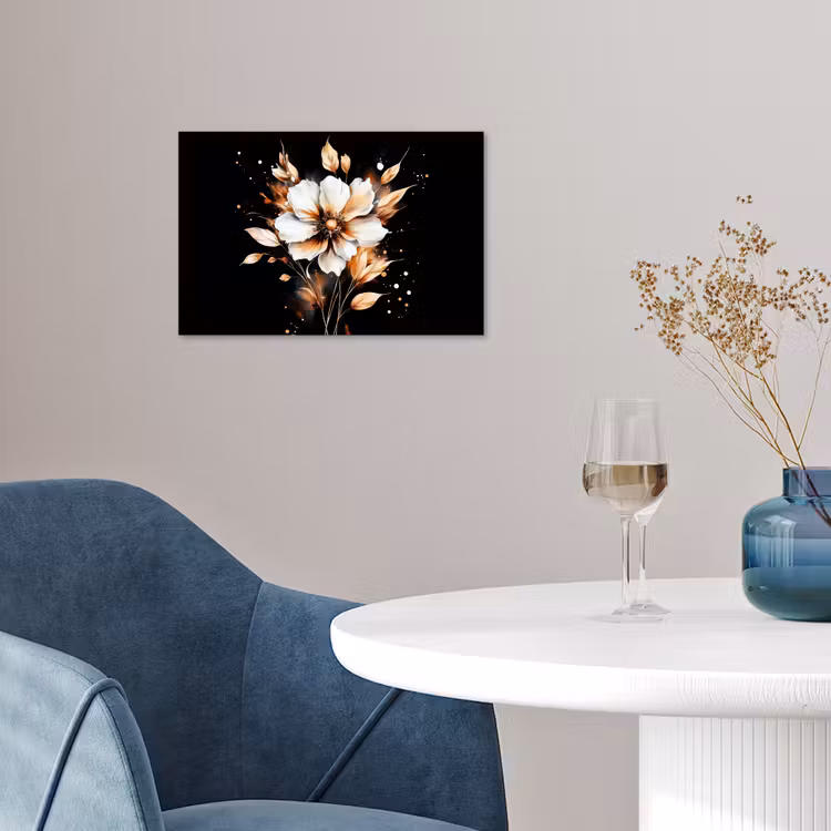 Poster - Blume - Farbe - Gold - Graffiti - Modern — 4