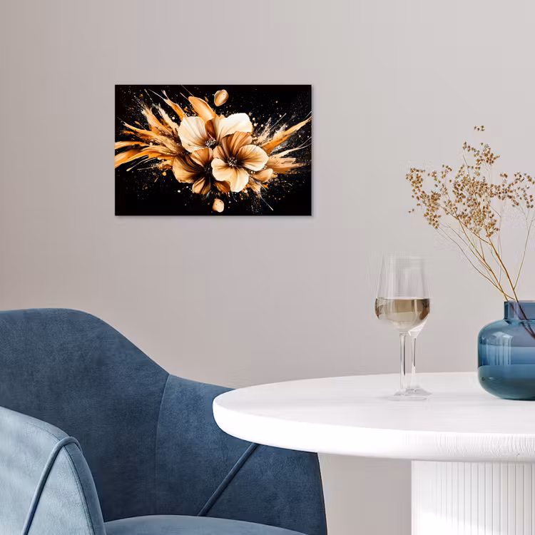 Poster - Blumen - Gold - Graffiti - Schwarz - Abstrakt — 4