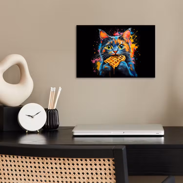 Poster - Katze - Graffiti - Bunt - Waffel - Essen — 2