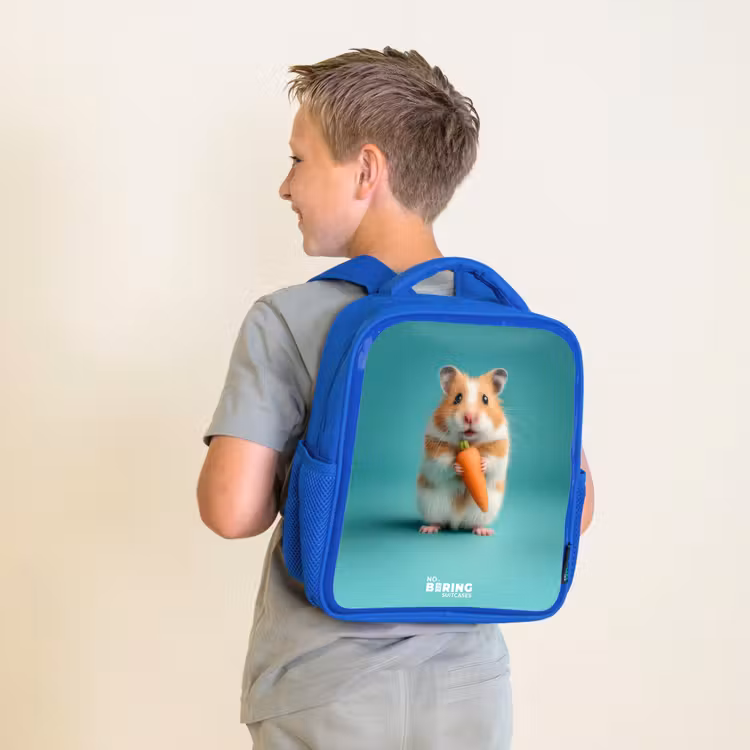Kinderrucksack - Blau - Hamster - Karotte - Tier — 5