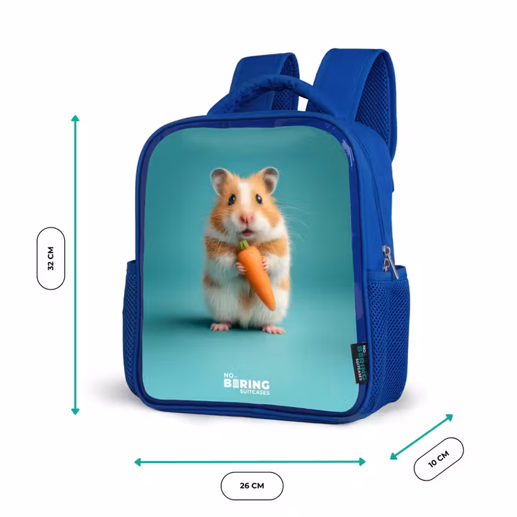 Kinderrucksack - Blau - Hamster - Karotte - Tier — 6