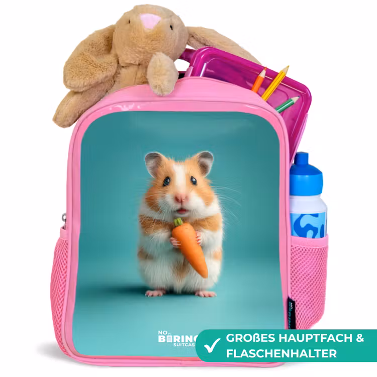 Rucksack Kind - Rosa - Hamster - Karotte - Tier — 3
