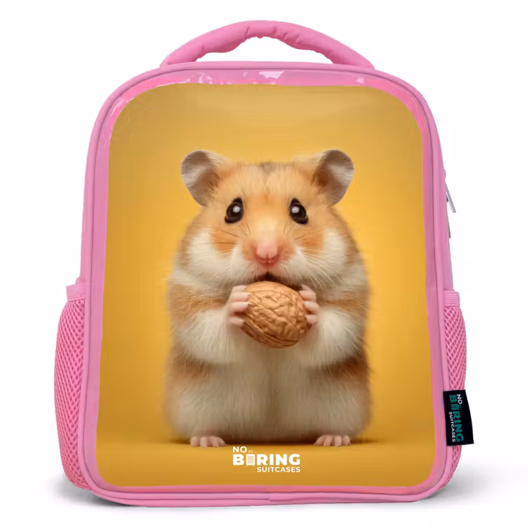 Rucksack Kind - Rosa - Hamster - Walnuss - Tier — 1