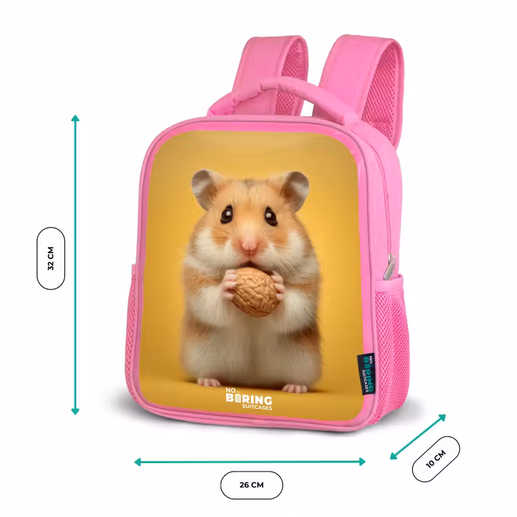 Rucksack Kind - Rosa - Hamster - Walnuss - Tier — 4