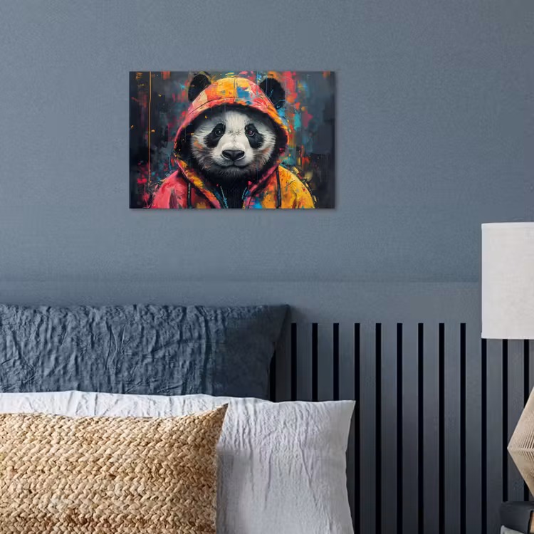 Poster - Graffiti - Panda - Mantel - Farbenfroh — 3
