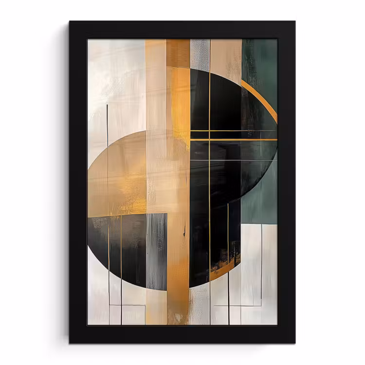 Bilder mit Rahmen - Abstrakt - Gold - Bronze - Grün - Formen - Modern — 1