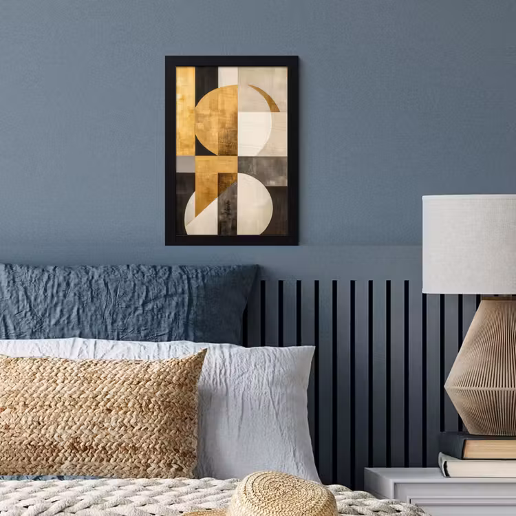 Bilder mit Rahmen - Abstrakt - Gold - Grau - Formen - Geometrisch — 3