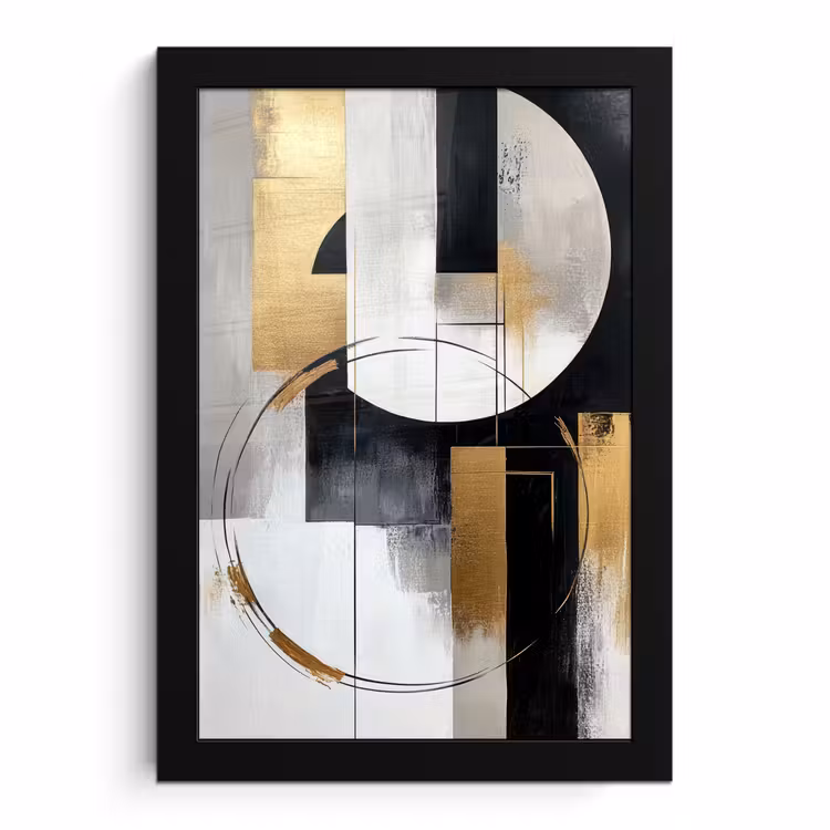 Bilder mit Rahmen - Abstrakt - Gold - Silber - Formen - Ästhetik — 1