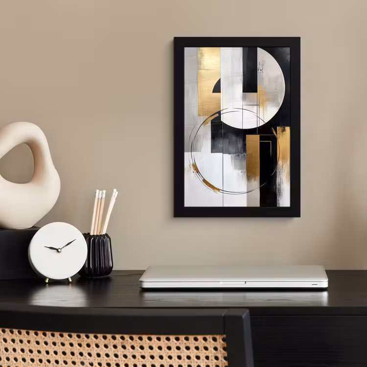 Bilder mit Rahmen - Abstrakt - Gold - Silber - Formen - Ästhetik — 2