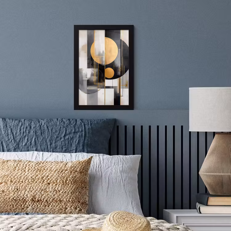 Bilder mit Rahmen - Abstrakt - Gold - Silber - Formen - Ästhetisch - Modern — 3