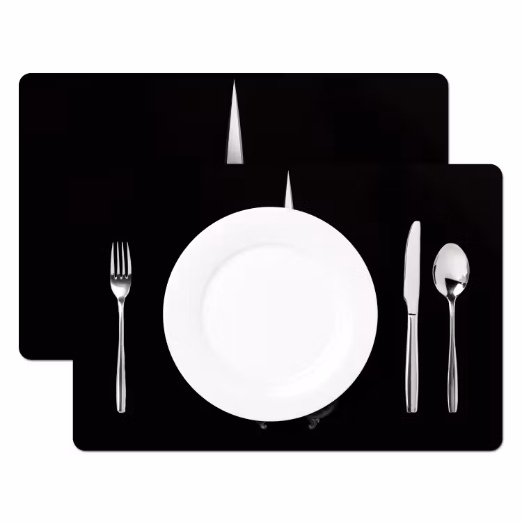 Tischset - 6 Stück - Schere - Delfter Blau - Schwarz — 2