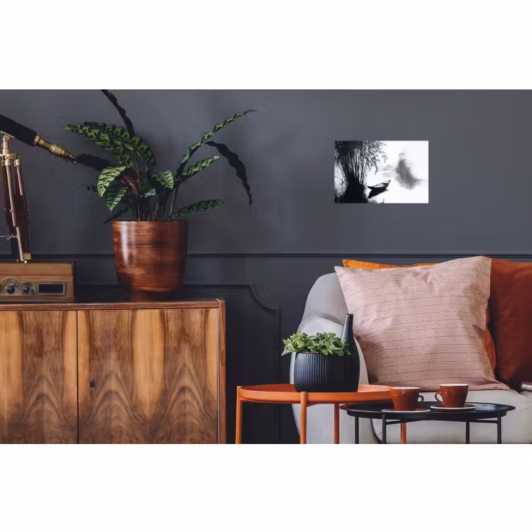 Wandtattoo – Boot - Fluss - Bambus - Weiß — 3
