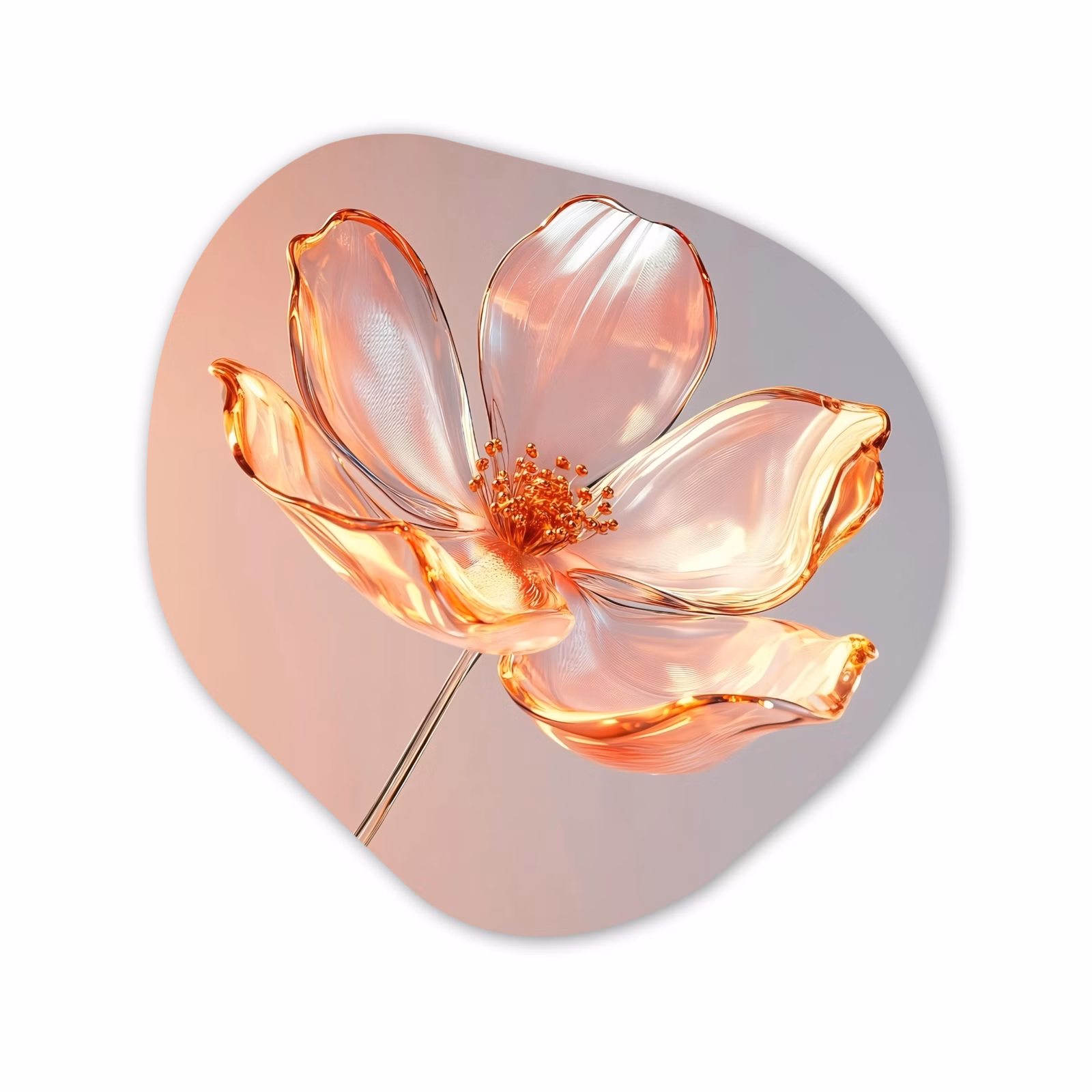 Glasbild Organische Form - Gläser - Blume - Rosa — 1