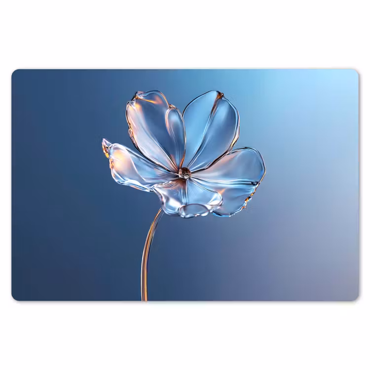 Tischset - 6 Stück - Blau - Blume - Gläser - Verziert — 6