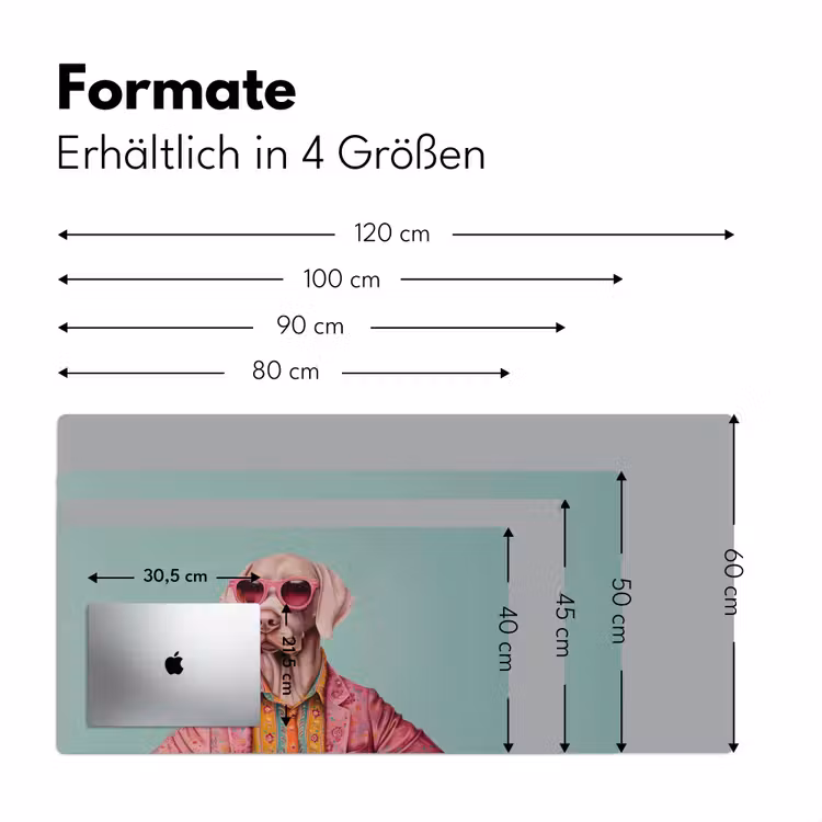 Schreibtischunterlage - Hund - Hemd - Blumen - Brille — 5