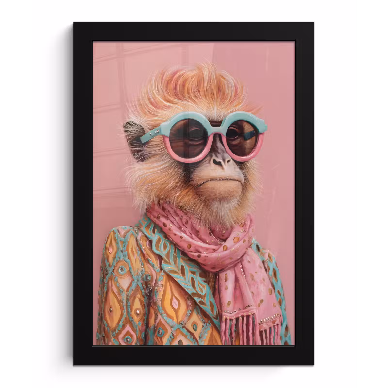 Bilder mit Rahmen - Halstuch - Affe - Sonnenbrille - Jacke — 1