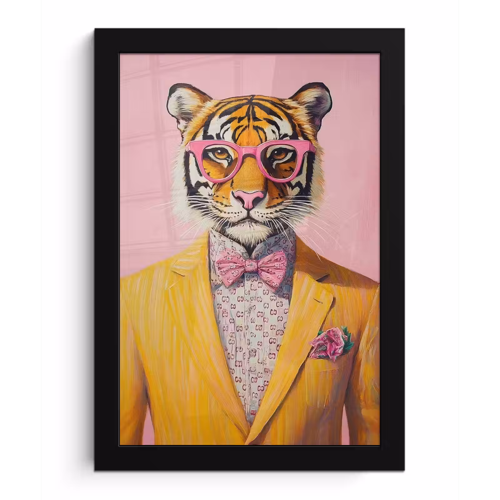 Bilder mit Rahmen - Tiger - Brille - Gelb - Jacke — 1