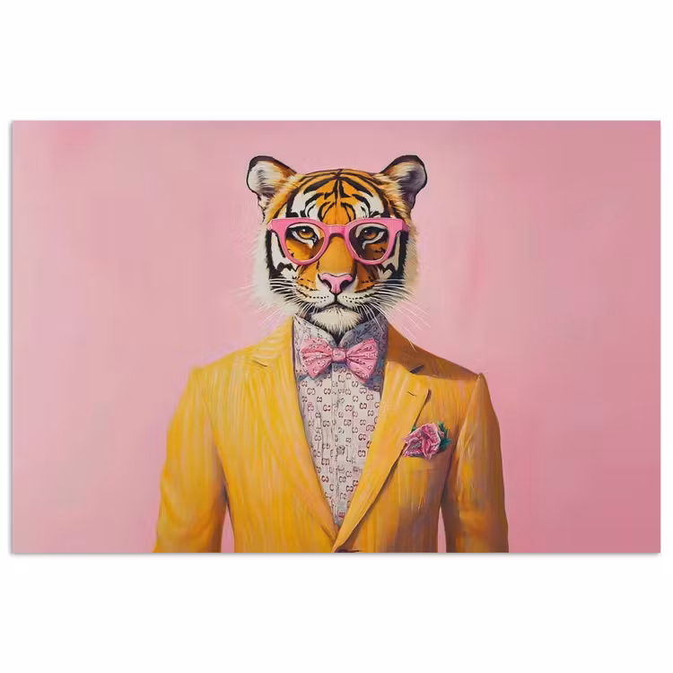 Poster - Tiger - Brille - Gelb - Jacke — 1
