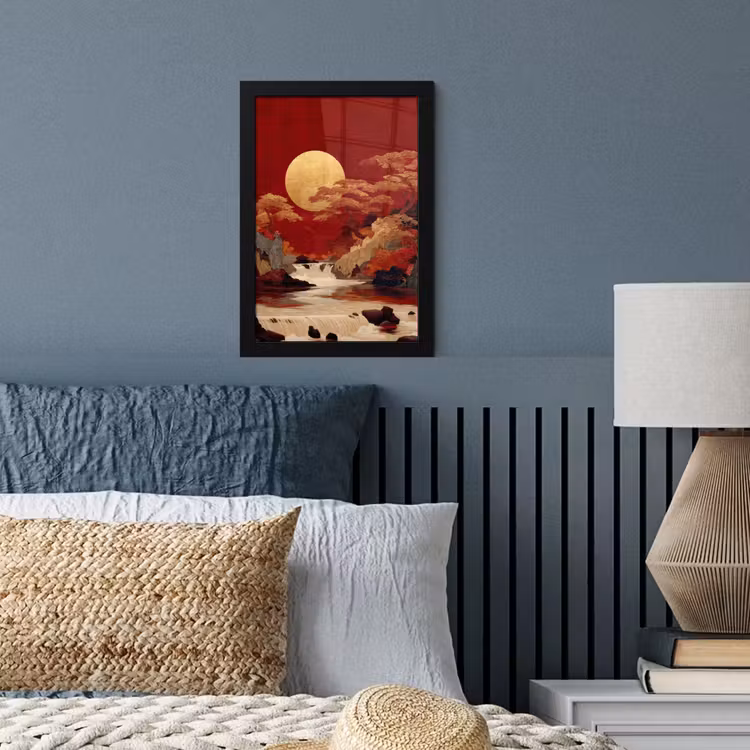 Bilder mit Rahmen - Vollmond - Landschaft - Wasserfall — 3