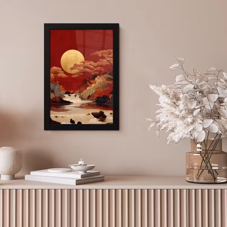 Bilder mit Rahmen - Vollmond - Landschaft - Wasserfall — 4