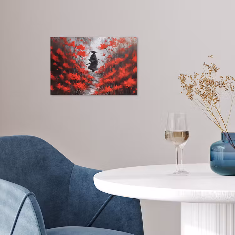 Poster - Rote Blumen - neblig - Mann — 4