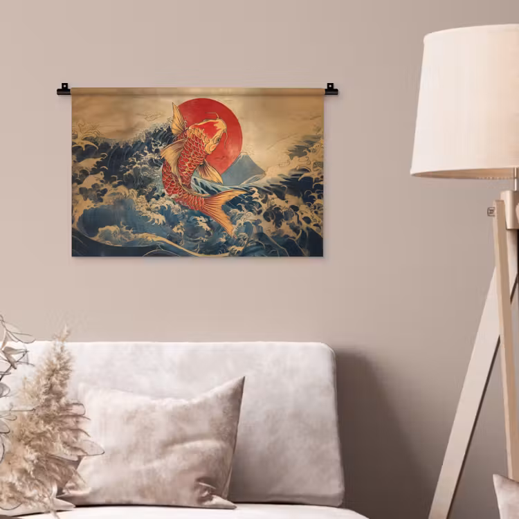 Wandteppich - Koi - Meer - Wellen - Sonne — 2