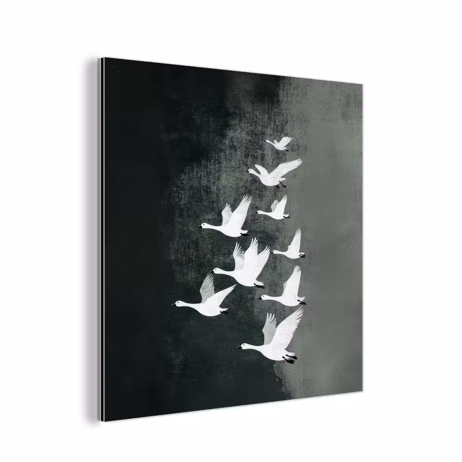 Alu-Dibond-Bild - Vogel - Japandi - Grün — 1