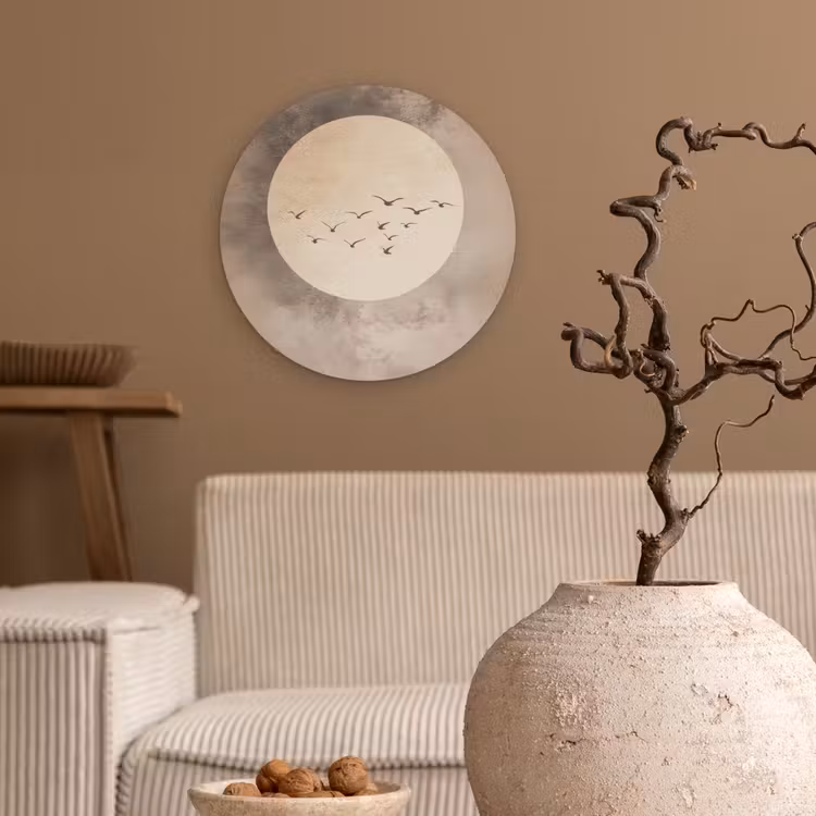 Forexbild Rund - Vogel - Beige - Japanisch — 2