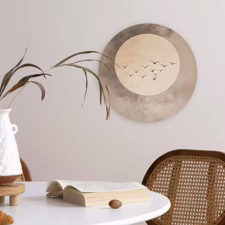Forexbild Rund - Vogel - Beige - Japanisch — 4