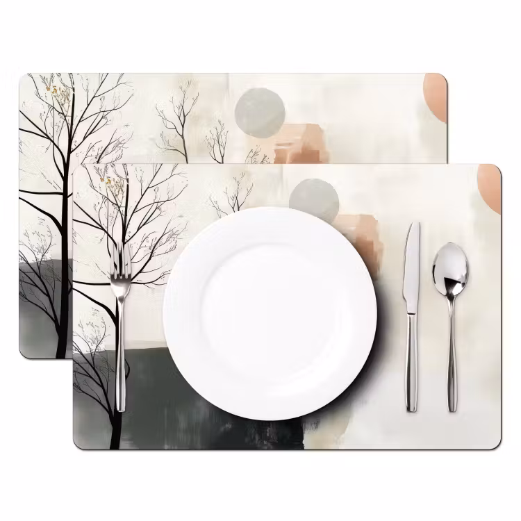 Tischset - 6 Stück - Wabi sabi - Beige - Pflanze — 2