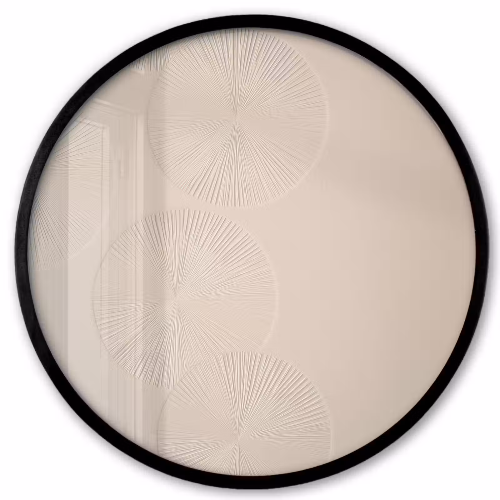 Poster im Rahmen Rund - Japandi - Beige - Modern — 1