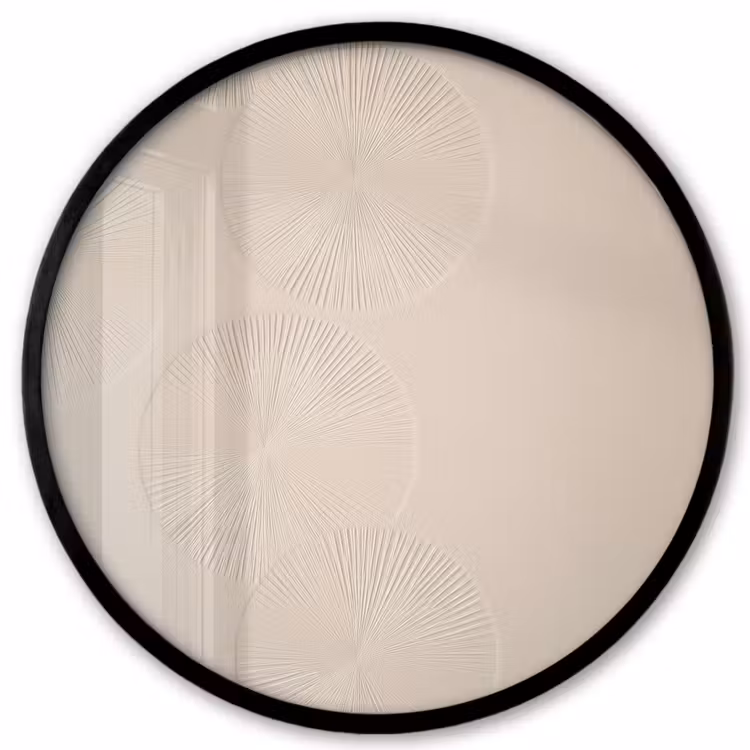 Poster im Rahmen Rund - Japandi - Beige - Modern — 1