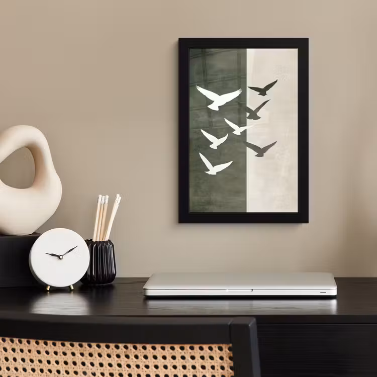Bilder mit Rahmen - Japandi - Vogel - Grün — 2
