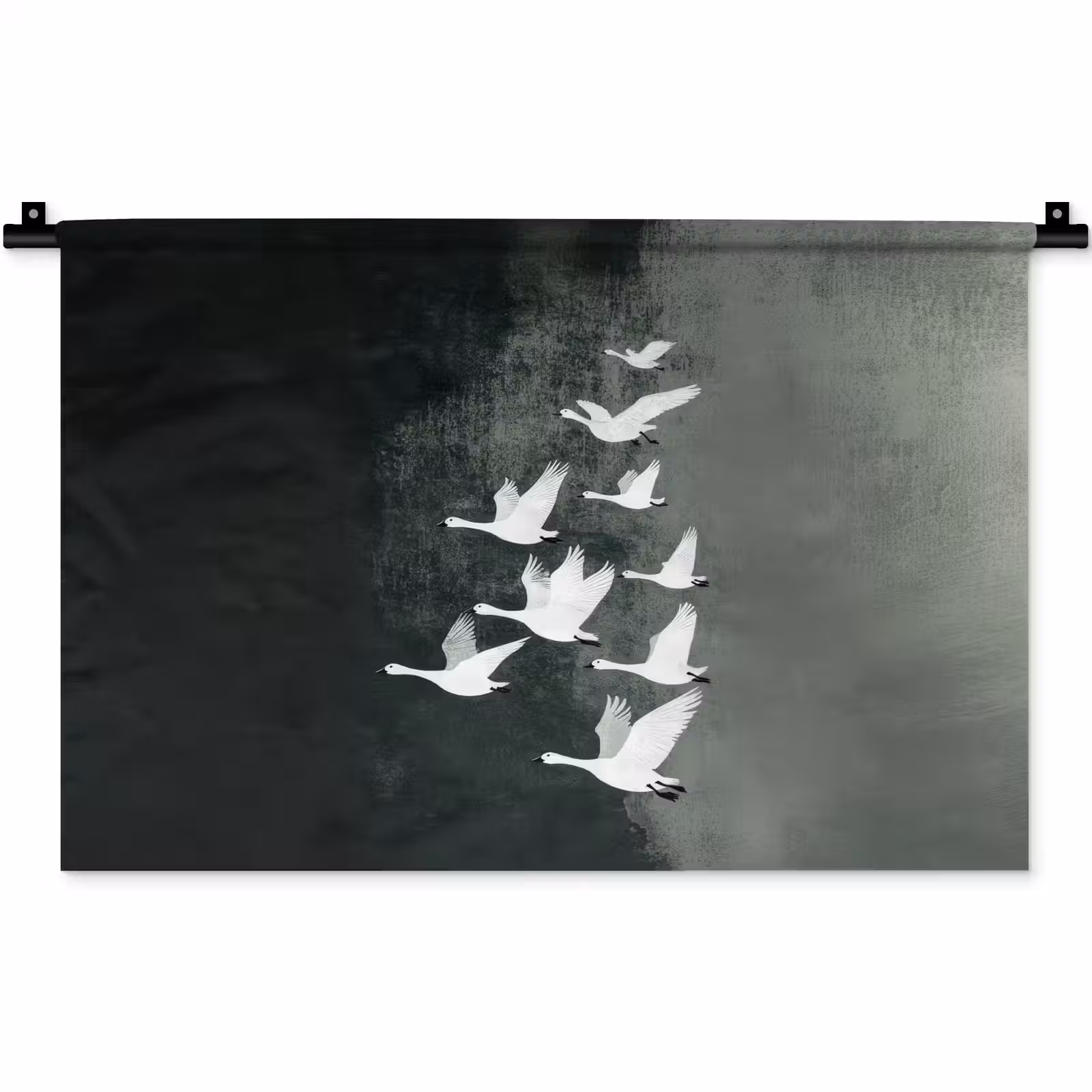 Wandteppich - Vogel - Japandi - Grün — 1