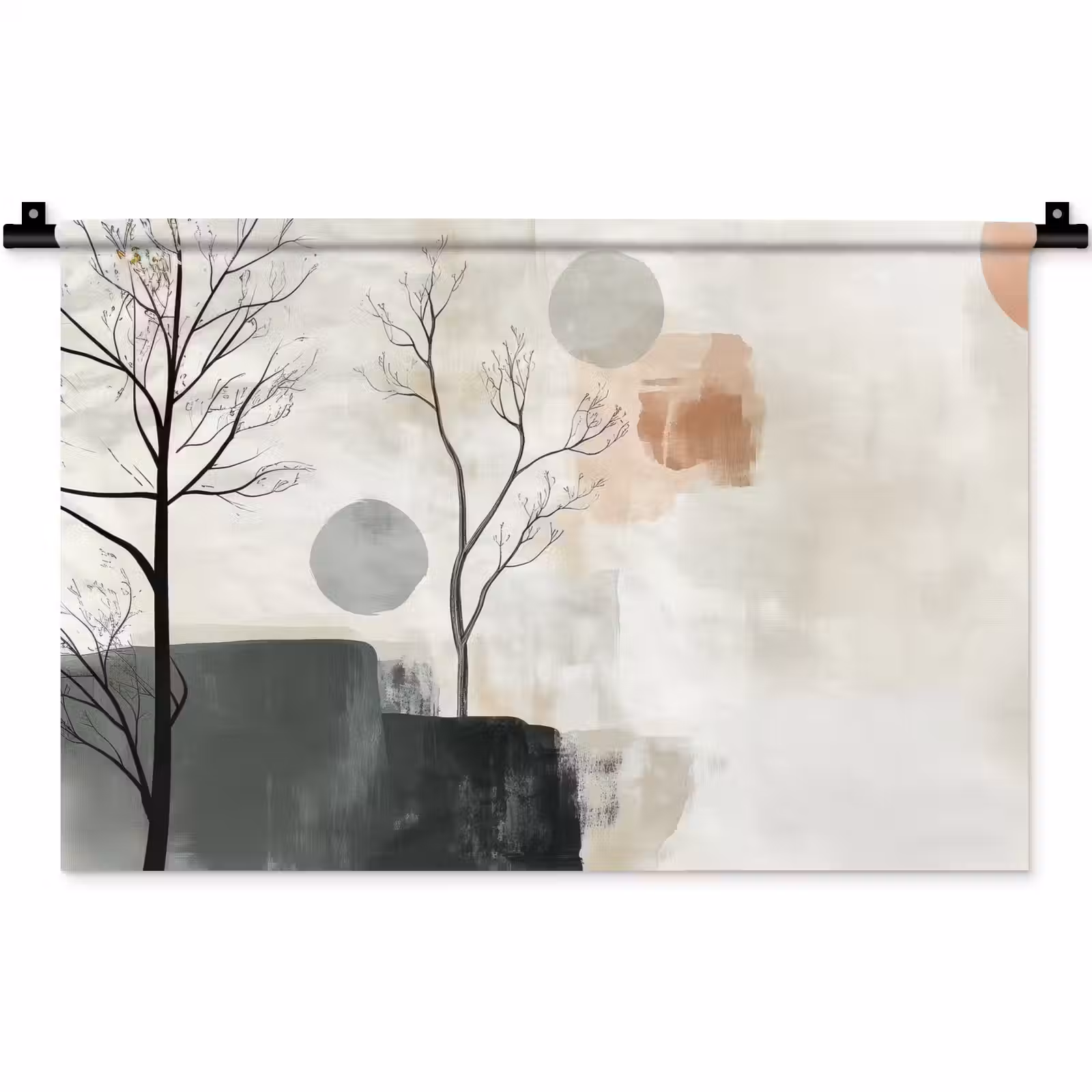 Wandteppich - Wabi sabi - Beige - Pflanze — 1
