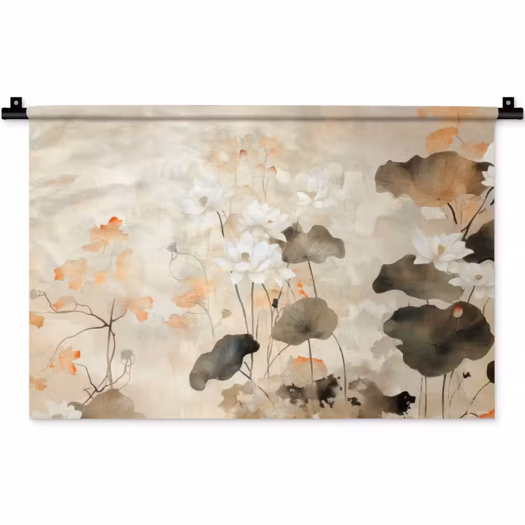 Wandteppich - Blumen - Japandi - Wabi sabi — 1