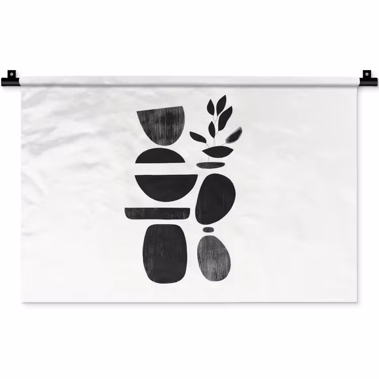 Wandteppich - Japandi - Schwarz - Abstrakt — 1