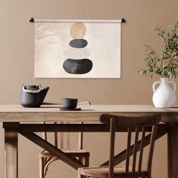 Wandteppich - Japandi - Wabi sabi - Beige — 3