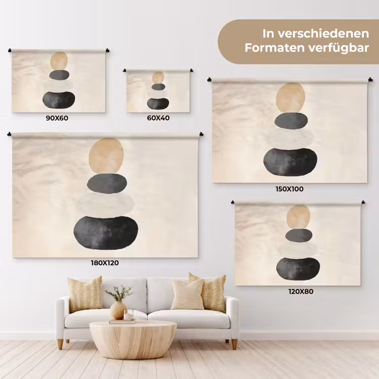 Wandteppich - Japandi - Wabi sabi - Beige — 8