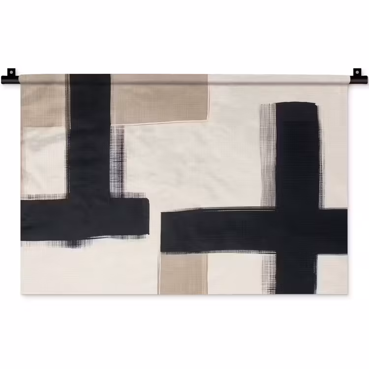 Wandteppich - Schwarz - Abstrakt - Japanisch — 1