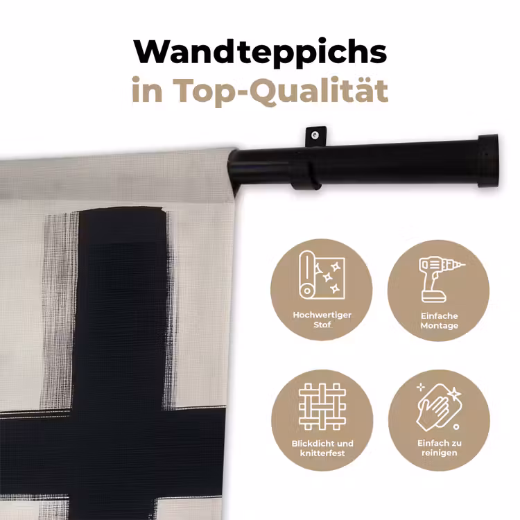 Wandteppich - Schwarz - Abstrakt - Japanisch — 7