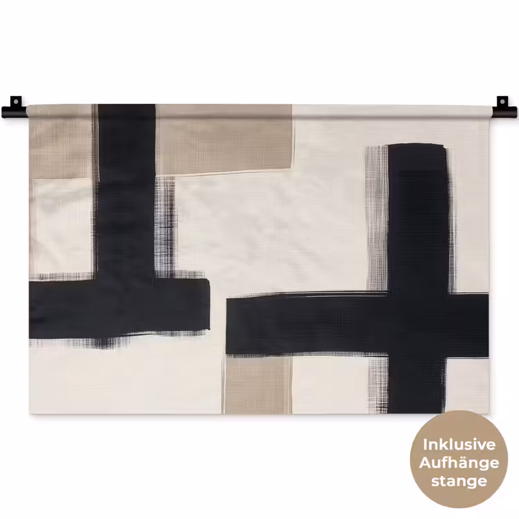Wandteppich - Schwarz - Abstrakt - Japanisch — 9