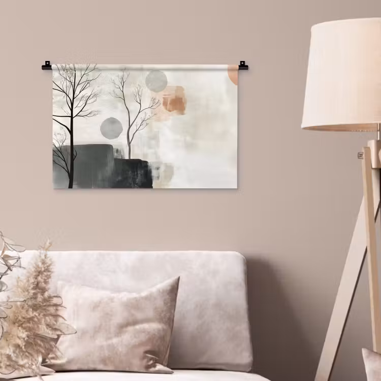 Wandteppich - Wabi sabi - Beige - Pflanze — 2