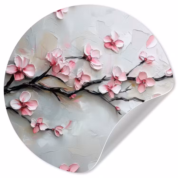 Runde Tapete - Blüte - Künstlerisch - Rosa - Sakura — 1