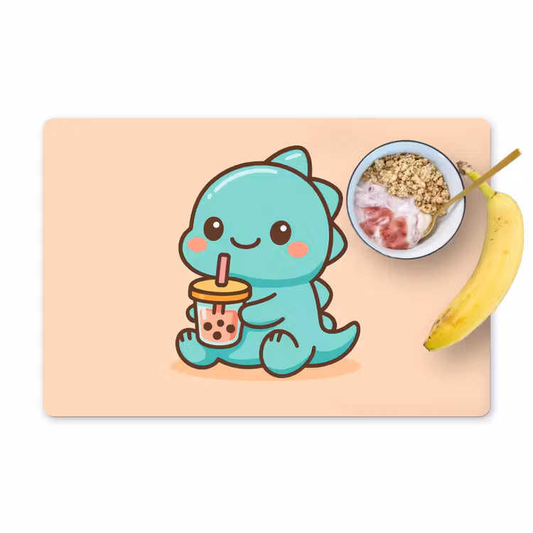 Tischset - 6 Stück - Dino - Boba - kawaii - Orange — 1