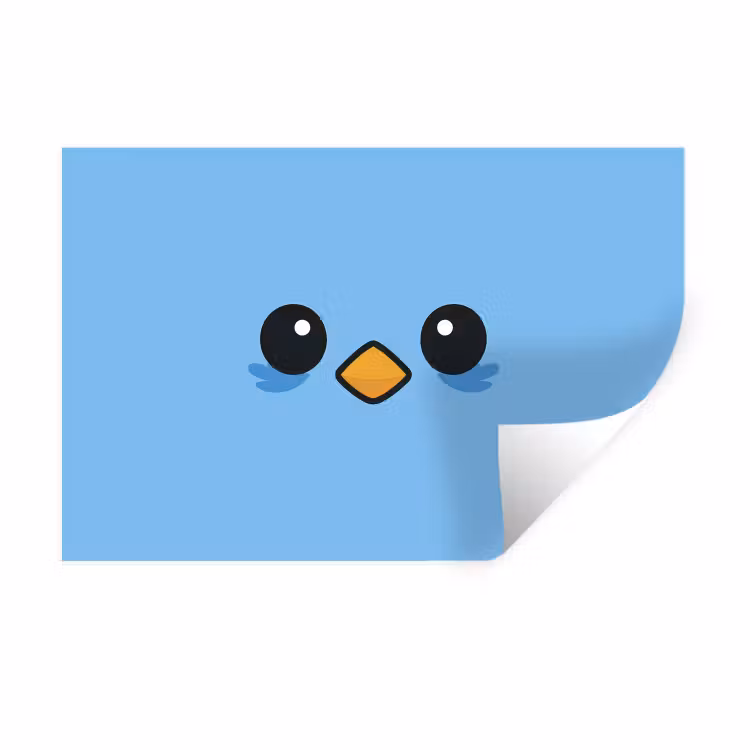 Wandtattoo – Vogel - Blau - Einfach — 1