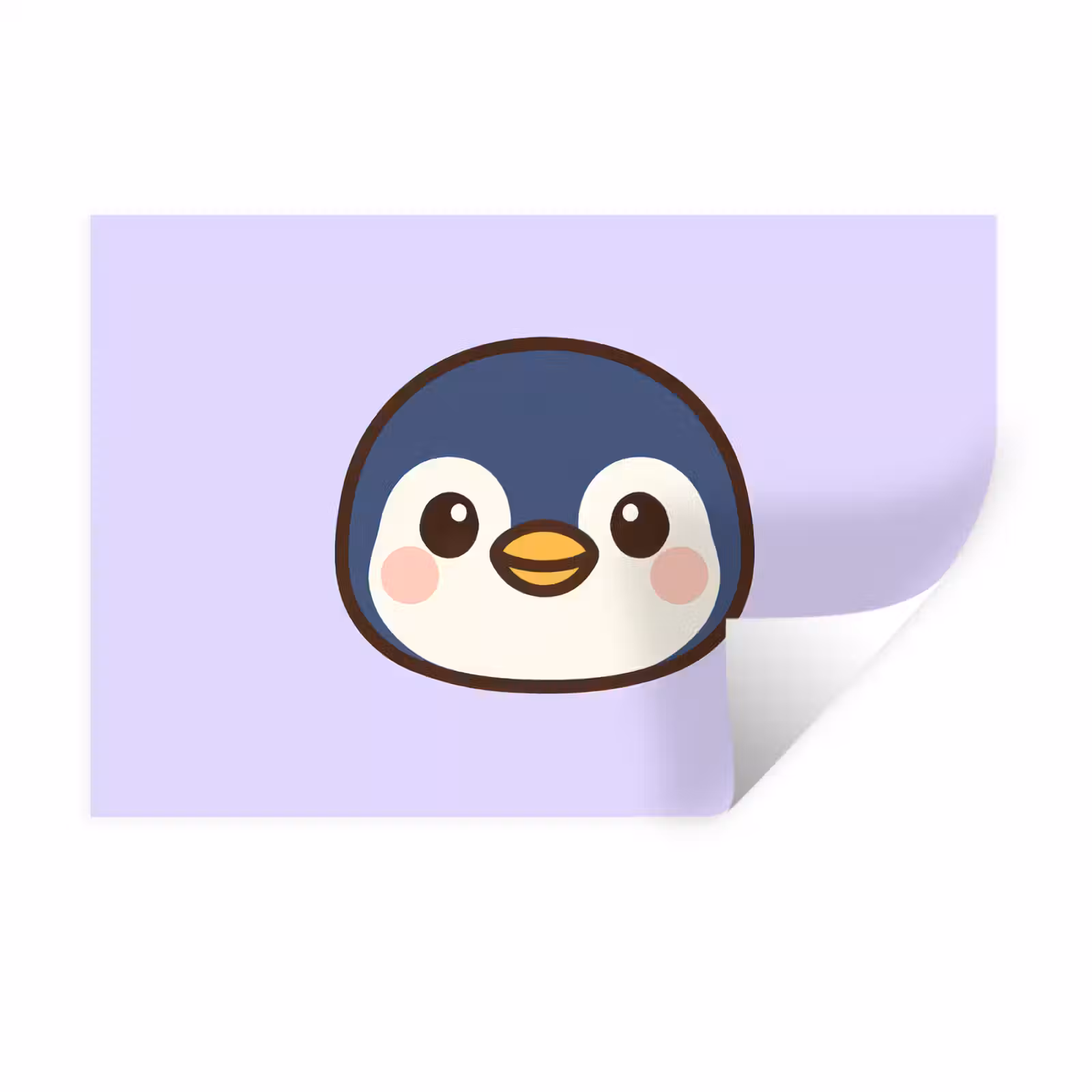 Wandtattoo – Pinguin - Lila - Niedlich — 1