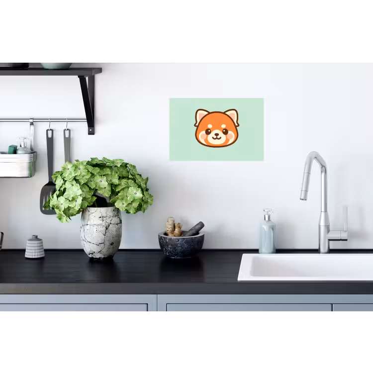 Wandtattoo – Roter Panda - Grün - Cartoon — 2